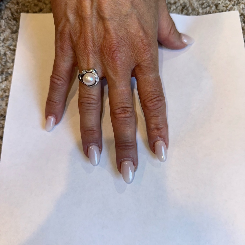 Elegant Pearl Ring with Silver Band